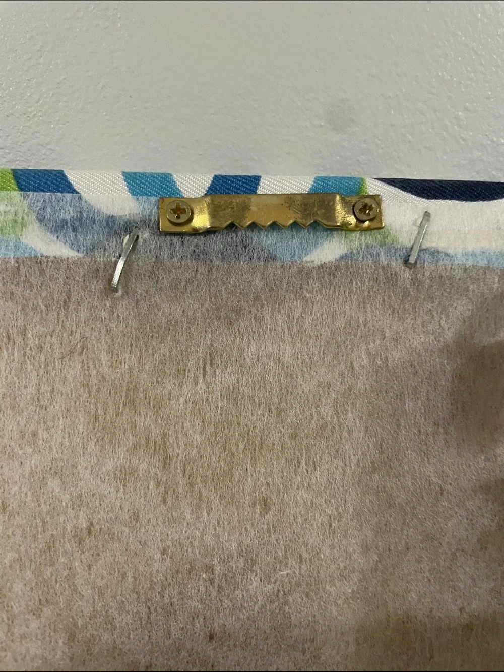 Teal & Navy Ribbon Fabric Memo Board